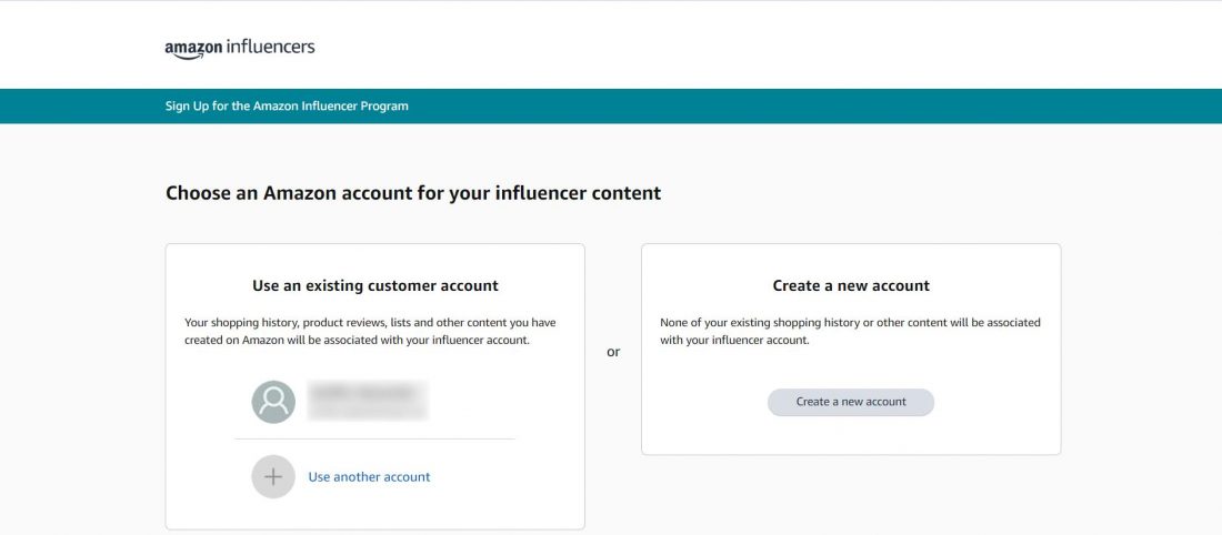 amazon influencer program registration