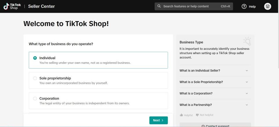 Tiktok shop seller center sellers varification