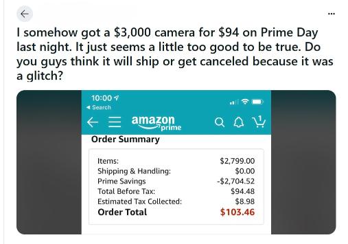 amazon price glitches today